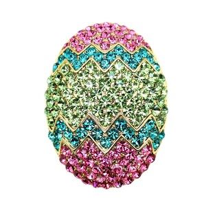 2/$25 Retro or Vintage Multicolor Rhinestone Easter Egg Brooch